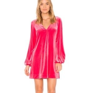 💕NWOT Free People Barbiecore Bright Pink Velvet Dress